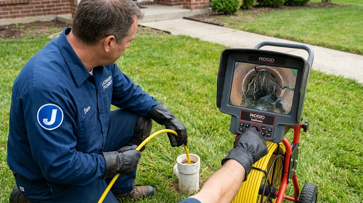 Sewer camera inspection being performed by Johns Plumbing LLC in Capitola