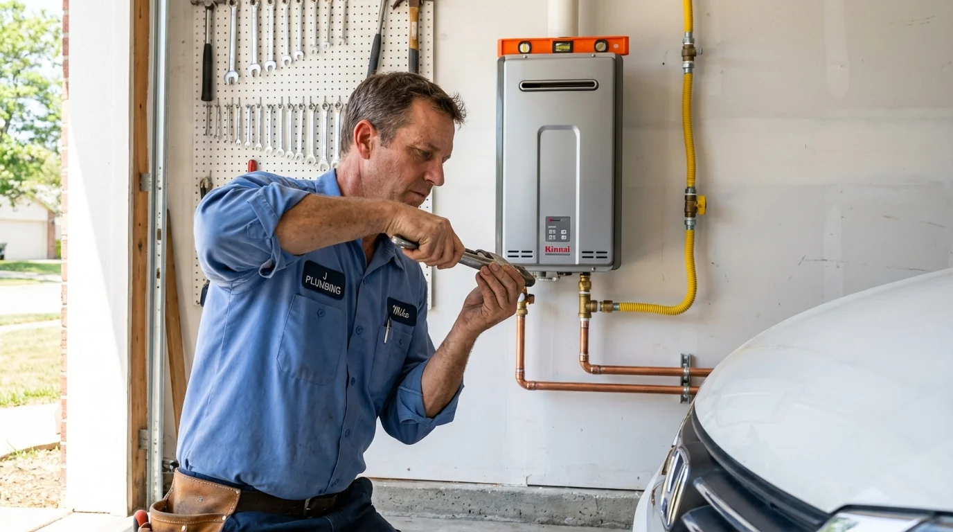 Tankless water heater installation by a Johns Plumbing LLC plumber in Capitola